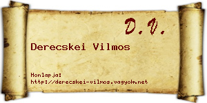 Derecskei Vilmos névjegykártya